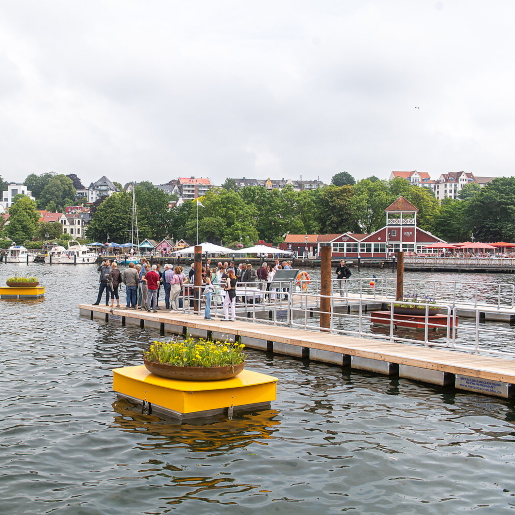 Schwimmplattform Flensburg 2021 Blumen